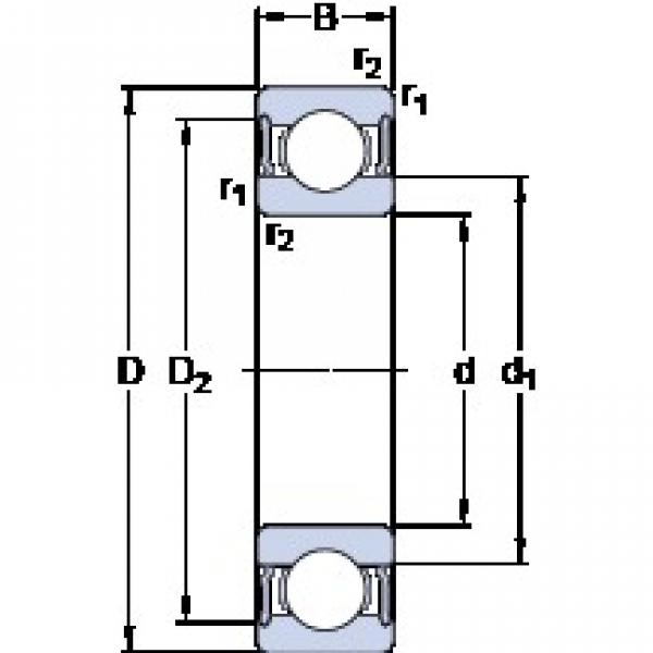 SKF 61916-2RS1 Deep Groove Ball Bearings 80 mm x 110 mm x 16 mm 