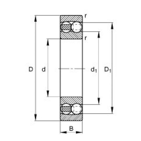 FAG 2210-TVH Self-Aligning Ball Bearings 50 mm x 90 mm x 23 mm 